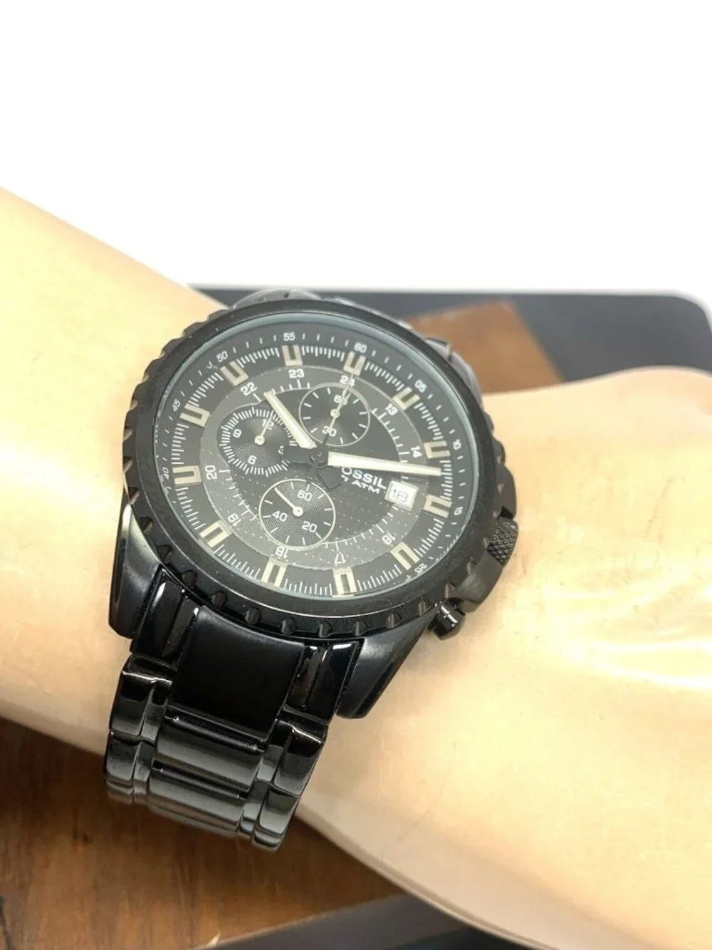 Fossil Men's Watch CH2473 Quartz Chronograph Black Dial Stainless Steel 42mm